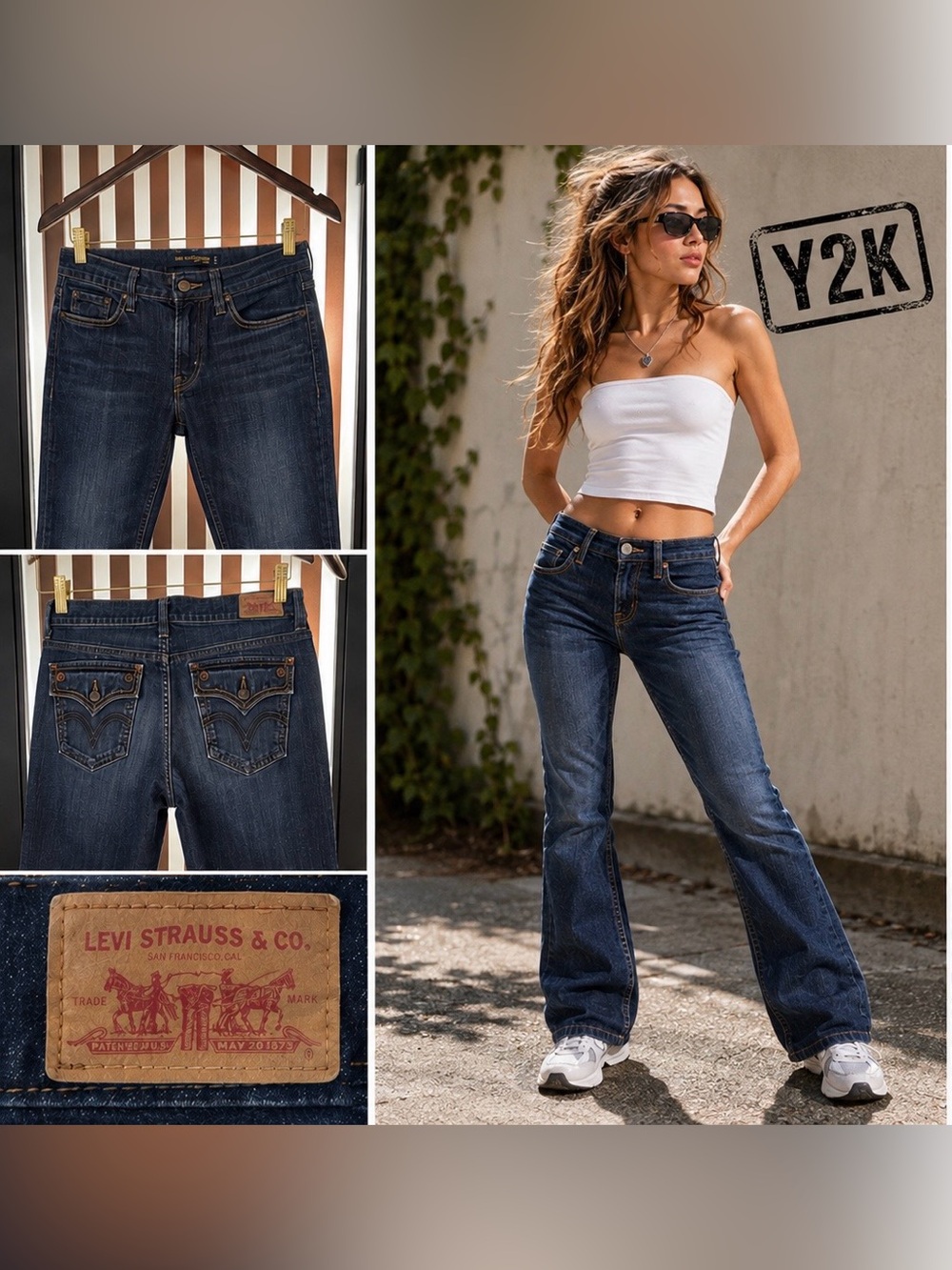 Y2K Levi’s 524 Too Superlow Dark Wash Low Rise Bootcut Jeans Size 5